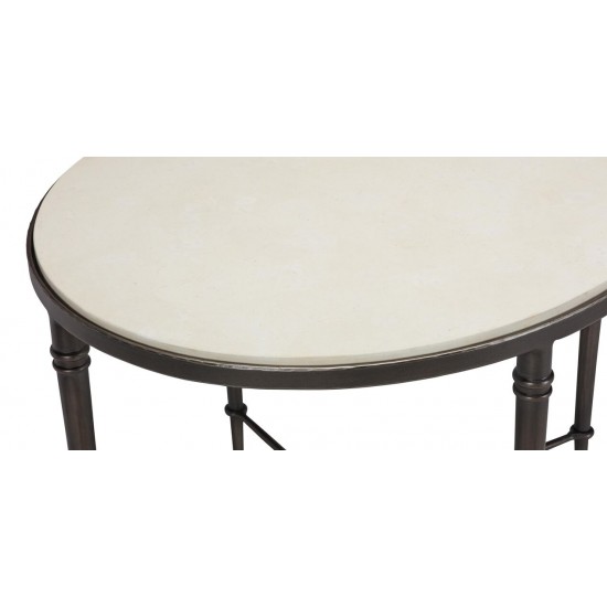 Valeria Stone-Top Oval End Table Valeria Stone-Top Oval End Table