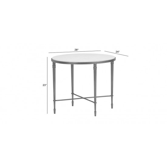 Valeria Stone-Top Oval End Table Valeria Stone-Top Oval End Table