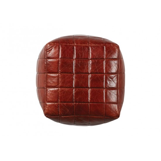 Theron Leather Pouf