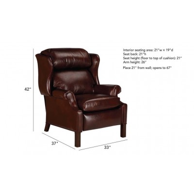 Townsend Leather Recliner, Old English/Chocolate  躺椅