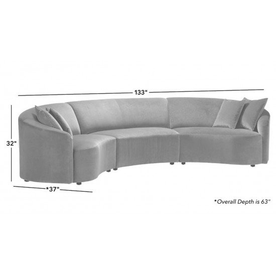Calista Curved Three-Piece Sectional