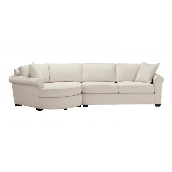 Spencer Roll-Arm Two-Piece Sectional with Round Cuddle Chaise