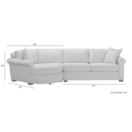 Spencer Roll-Arm Two-Piece Sectional with Round Cuddle Chaise