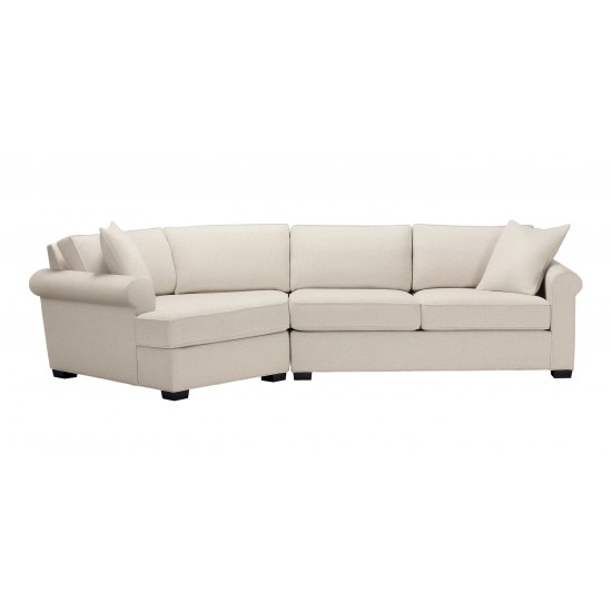 Spencer Roll-Arm Two-Piece Sectional with Square Cuddle Chaise