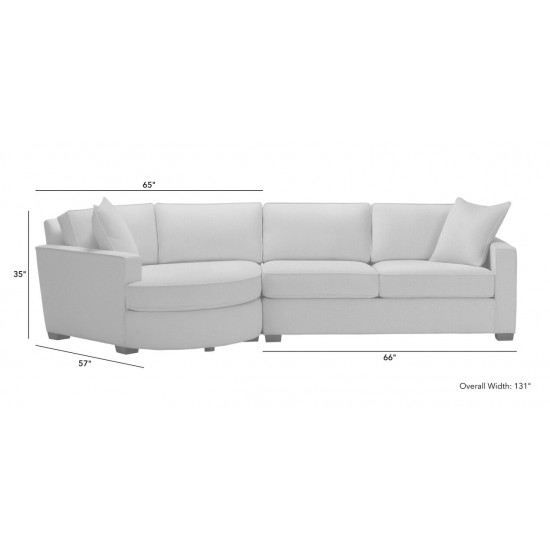 Spencer Track-Arm Two-Piece Sectional with Round Cuddle Chaise