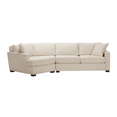 Spencer Track-Arm Two-Piece Sectional with Square Cuddle Chaise 