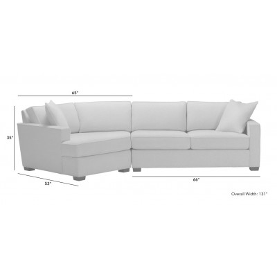 Spencer Track-Arm Two-Piece Sectional with Square Cuddle Chaise 