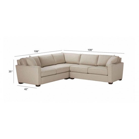 Spencer Three-Piece Track-Arm Sectional 