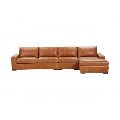Conway Three-Piece Leather Sectional with Chaise 727792G