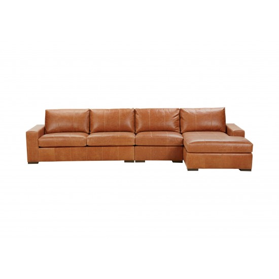 Conway Three-Piece Leather Sectional with Chaise 727792G