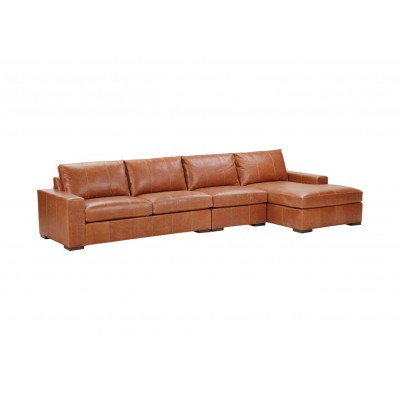 Conway Three-Piece Leather Sectional with Chaise 727792G