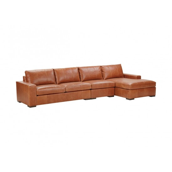 Conway Three-Piece Leather Sectional with Chaise 727792G
